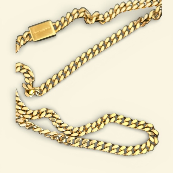 Authentic Yves Saint Laurent Metallic Champagne Gold Clutch with Gold Chain - Picture 10 of 14